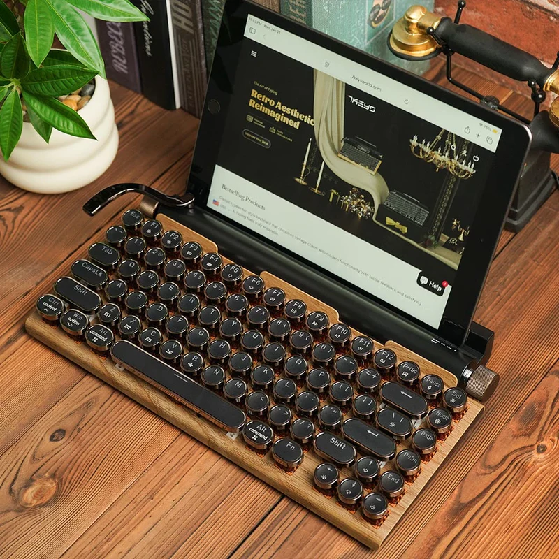 Buy Online TW1867 Retro typewriter keyboard black at best price in UAE