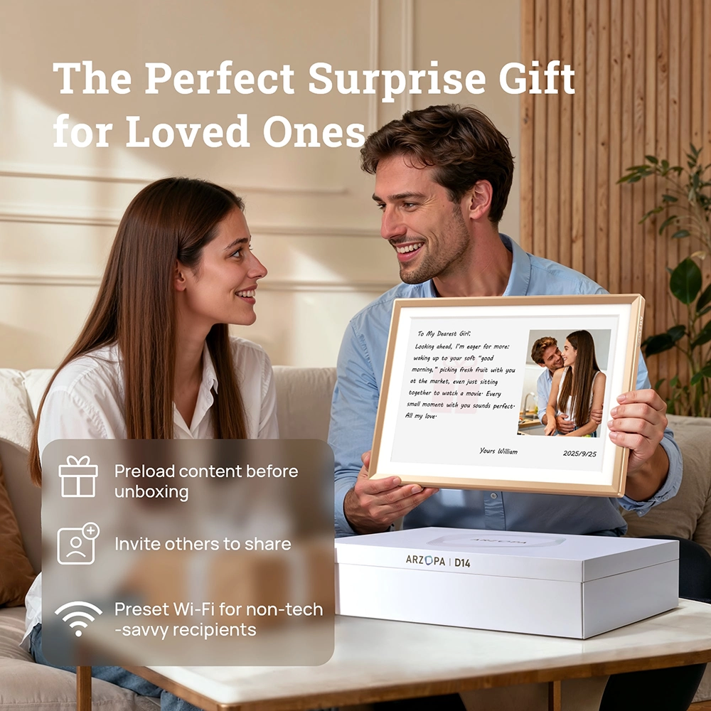 Buy Online Digital Photo Frame 14 inch WiFi Digital Picture Frame Smart and Electronic 1920×1200 Full HD IPS Touch Screen Digital Frame App Controlled Photo Frame at best price in UAE