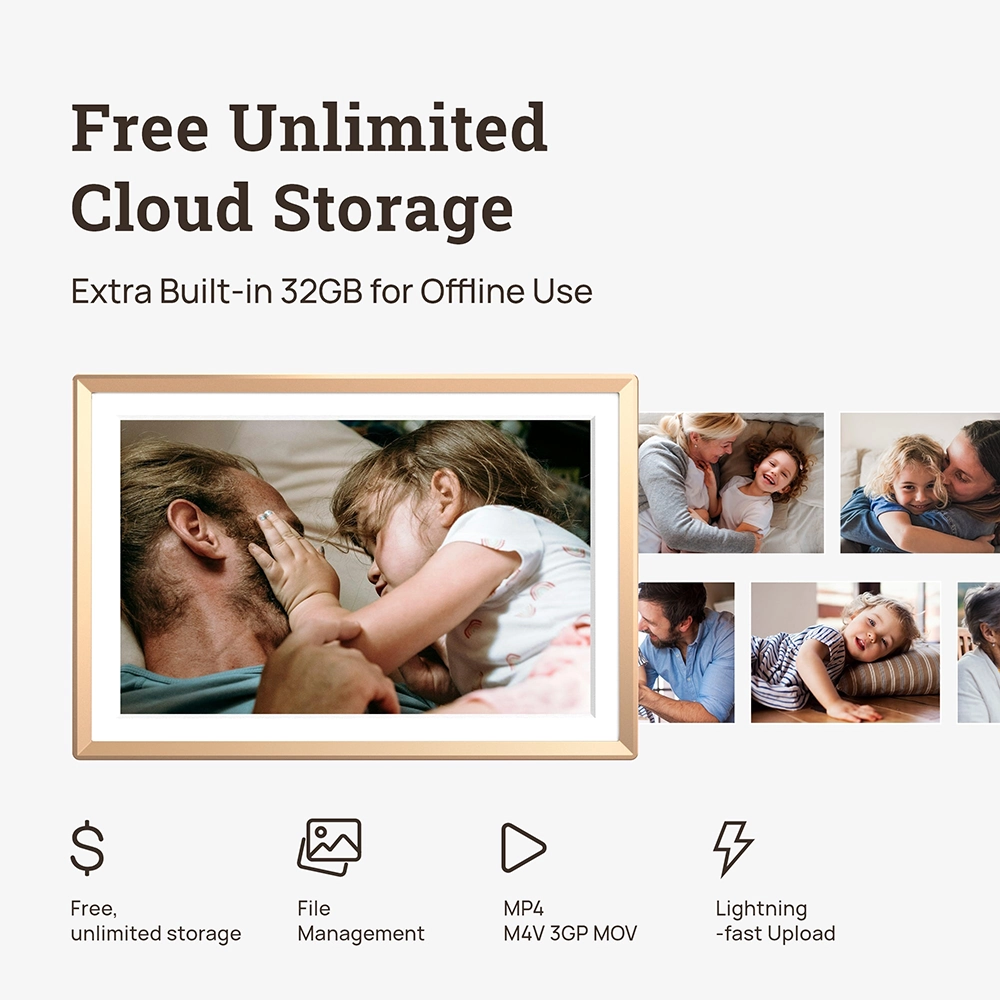 Buy Online Digital Photo Frame 14 inch WiFi Digital Picture Frame Smart and Electronic 1920×1200 Full HD IPS Touch Screen Digital Frame App Controlled Photo Frame at best price in UAE